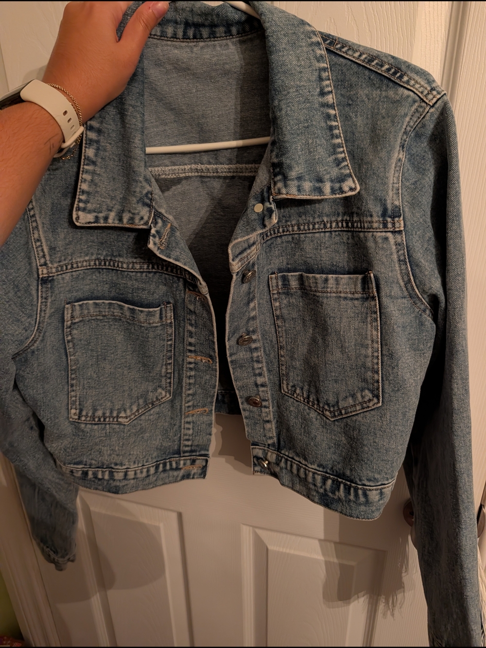 Classic Fringe Women's Light Blue Denim Jacket